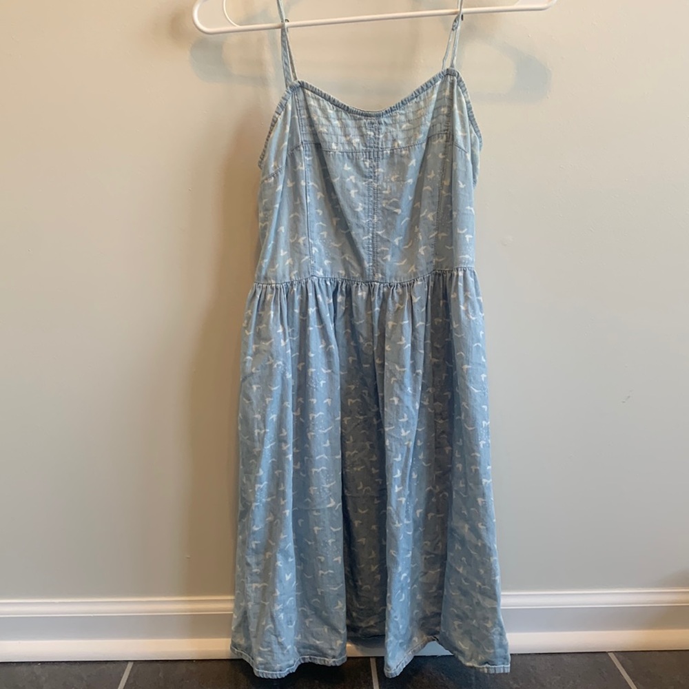 Summer dress, fake lightweight denim, adjustable straps
